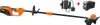 A cordless grass trimmer and its accessories are displayed against a white background. Produktbild-Vorschau
