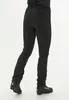 A person wearing black softshell pants and ski boots, viewed from the back. Produktbild-Vorschau