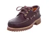 A single brown leather boat shoe with a thick lug sole is shown against a white background. Anteprima dell’immagine prodotto