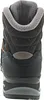 The back view of a black hiking boot with gray and orange accents. Voir les images du produit