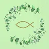 RP 20 Servietten Communion Branches green - Fisch im Kranz Produktbild-Vorschau 3