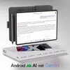 A tablet and stylus are displayed on top of a product box, with marketing text overlaid on the tablet screen and below the box. Produktbild-Vorschau