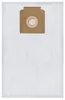 A white vacuum cleaner bag with a brown cardboard attachment for insertion. Produktbild-Vorschau