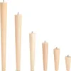 Six wooden furniture legs of varying sizes and shapes are arranged in a line against a white background. Produktbild-Vorschau