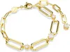A close-up studio shot of a gold-colored bracelet with clear stones. Produktbild-Vorschau