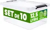 DEUBA Opbergboxen, 10 stuks, elk 12,5 liter, met deksel Productafbeelding-voorbeeld 9
