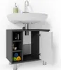 A bathroom vanity with a sink and cabinet. Produktbild-Vorschau