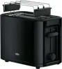 A black Braun toaster is shown from a slightly elevated side angle against a white background. Anteprima dell’immagine prodotto
