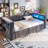 A modern daybed with integrated storage and LED lighting in a bedroom setting. Náhľad obrázku produktu