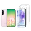 A pink Samsung Galaxy A56 5G smartphone is shown next to a stack of three clear screen protectors. Produktbild-Vorschau