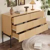 Credenza Merax con texture 3D e 6 cassetti, effetto legno,  Anteprima dell’immagine prodotto 3