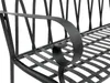 A close-up view of a black metal garden bench. Anteprima dell’immagine prodotto