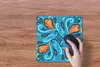 MuchoWow® Mauspad Mousepad Federn - Blau - Muster 30x30 cm Produktbild-Vorschau 3