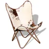 vidaXL Butterfly-Sessel Braun und Weiß Echtes Kuhfell Produktbild-Vorschau 11
