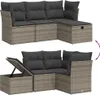 vidaXL 4-częściowa sofa ogrodowa z poduszkami z szarego Podgląd zdjęcia produktu 3