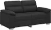 A black two-seater sofa shown from a front-diagonal angle against a white background. Voir les images du produit