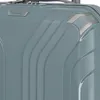 A close-up view of a gray suitcase. Produktbild-Vorschau