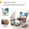 Schaukelstuhl Patchwork-Stuhl mit Metallrahmen und Holzfuß, Produktbild-Vorschau 5