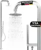 Doccia da giardino in acciaio inox V2A con 2 attacchi per Anteprima dell’immagine prodotto 1