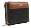 A brown L.CREDI wallet with a repeating logo pattern and a brown leather top section. Anteprima dell’immagine prodotto