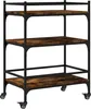 vidaXL Kuchyňský vozík kouřový dub 65x40x86,5 cm materiál Náhled obrázku produktu 1