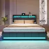 UnboxG Čalúnená posteľ 180x200 cm s USB a zásuvkami, posteľ Náhľad obrázku produktu 9
