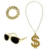 Protziges Verkleidungsset Zuhälter -  Goldene Sonnenbrille, Produktbild-Vorschau 3