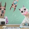 Selbstklebende Folie Fototapete - Crazy Llamas 98x70 cm Für Produktbild-Vorschau 1