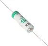 A single battery with wires attached, isolated on a white background. Produktbild-Vorschau