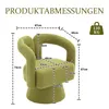 A diagram showing the dimensions of a green armchair. Produktbild-Vorschau