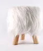 Hochwertiger Langhaar Fellhocker Kunstfell Sitzhocker Produktbild-Vorschau 1