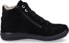 A black suede high-top sneaker with a side zipper and laces. Anteprima dell’immagine prodotto