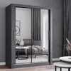 Armoire à portes coulissantes Armoire 150cm gris/gris avec Voir les images du produit 1
