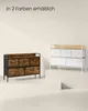 Two dressers are displayed on pedestals against a neutral background, showcasing different color options. Produktbild-Vorschau