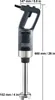 A VEVOR immersion blender with dimensions indicated. Voir les images du produit