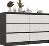 M6 Malwa Kommode 120 Cm 6 Schubladen Anthrazit/Weiss Produktbild-Vorschau 12