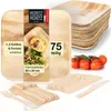 Moritz & Moritz 75tlg Palmblatt Geschirrset Eckig 20cm mit Produktbild-Vorschau 1