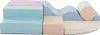 A set of soft play blocks in pastel colors arranged on a white background. Produktbild-Vorschau