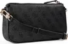 A close-up, side view of a black Guess handbag with a repeating logo pattern. Anteprima dell’immagine prodotto