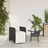 vidaXL Gartensessel Verstellbar mit Kissen Schwarz Poly Produktbild-Vorschau 3
