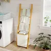 HOMCOM Badregal, 2-in-1 Badezimmerregal mit 3 Stangen Produktbild-Vorschau 2
