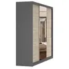 Schwebetürenschrank Astra, 233 cm, Grau/Sonoma, mit Spiegel Produktbild-Vorschau 6