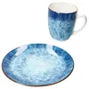 Marina 12tlg Frühstücksset blaue kleine Teller Becher Produktbild-Vorschau 2