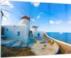 Bilder auf glas - Griechenland Insel Küste Haus - 100x70cm Produktbild-Vorschau 1