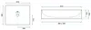 Technical drawing of a rectangular sink with dimensions shown. Produktbild-Vorschau