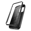 A disassembled phone case with a clear front cover and a black back cover with a kickstand. Produktbild-Vorschau