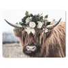 MuchoWow® Mauspad Mousepad Schottische Highlander - Blumen Produktbild-Vorschau 1