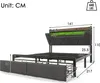 Okwish čalouněná postel 160x200 cm s USB a Type-C nabíjecí Náhled obrázku produktu 7