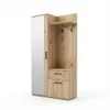 A standalone wardrobe set with a mirror, shelf, and drawers, presented against a white background. Voir les images du produit