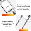 A collage of images showing details of a halogen light bulb and its features. Produktbild-Vorschau